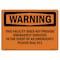 Signmission OSHA Warning Sign, 7" Height, Rigid Plastic, This Facility Does Not Provide Emergency, Landscape OS-WS-P-710-L-12427 - alternate 1